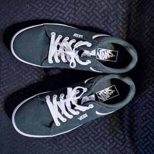Vans Black Sneakers with White Laces